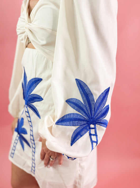 The Annie Palm Dress-Blue