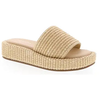 natural raffia platform slide 
