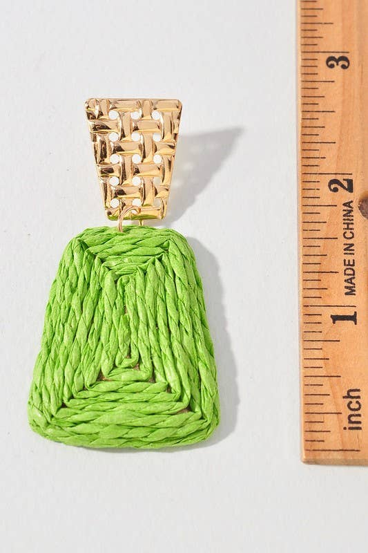 Raffia Rectangle Earring-Multiple Colors