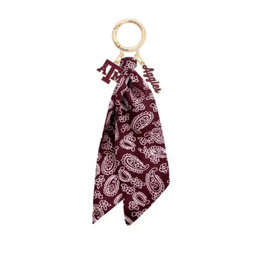 Texas A&M Bandana Bag Charm-Maroon