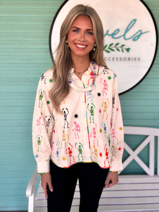 (QUEEN) The Skeleton Button Up-Multi