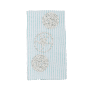 The Sand Dollar Beaded Towel-Cream