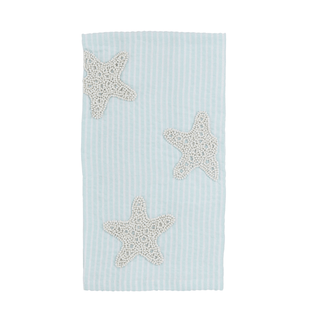 The Starfish Beaded Towel-Cream