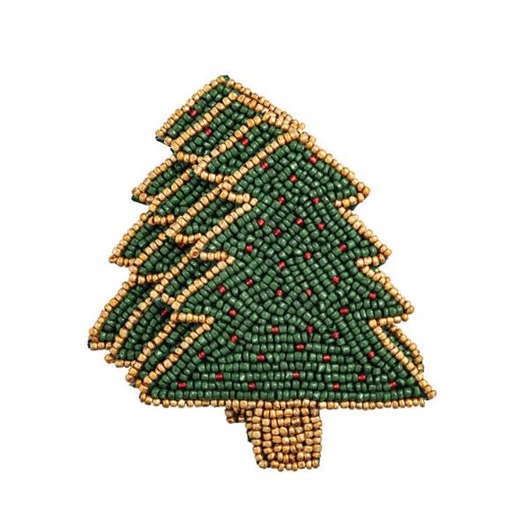 christmas tree beaded coaster