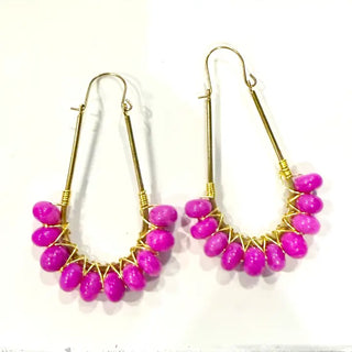 The Leela Wrapped Hoop-Pink