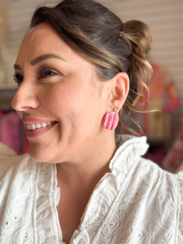 Pink Button Stud
