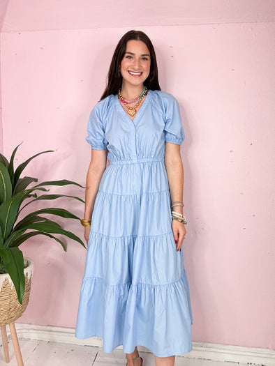 The Tricia Midi Dress-Blue