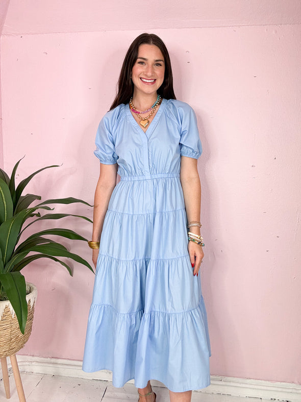 The Tricia Midi Dress-Blue