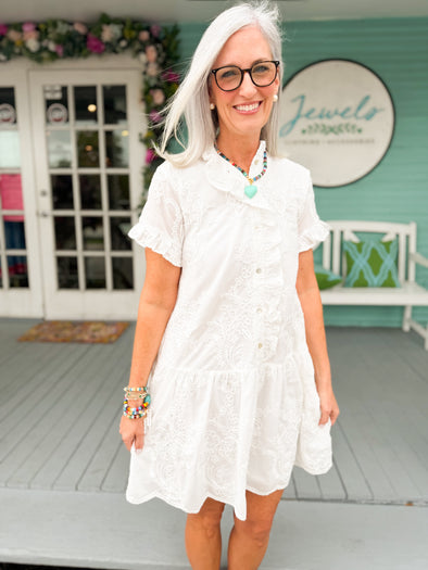 white bell sleeve dress Long Off Shoulder A-line Floral White Wedding Dress with Bell Sleeves FancyVestido