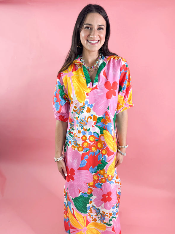 The Blakely Midi Dress-Pink