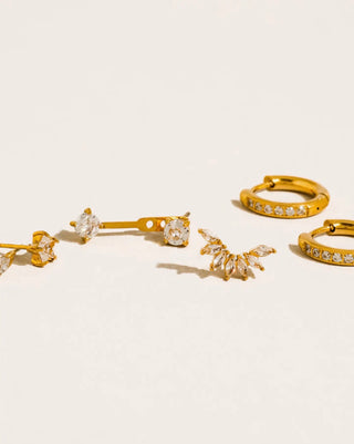 The Novae Mix Earring Set-18k Gold