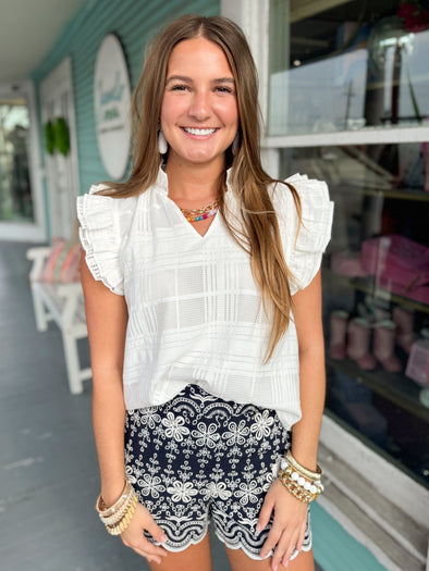 (THML) The Rochelle Top-White
