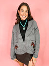 grey horse cardigan 