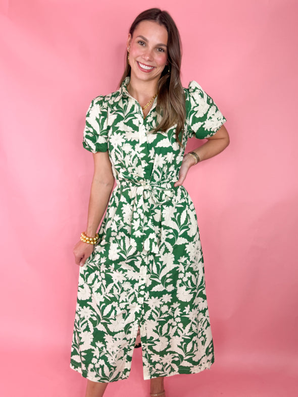 The Amy Floral Dress-Green