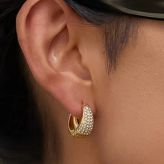 The Aurven Crystal Hoops-18k Gold