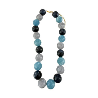The Ava Beaded Necklace-Blue MIx