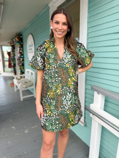 green floral THML dress