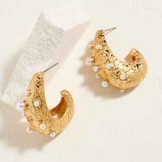 The Trent Teardrop Pearl Earring-Gold