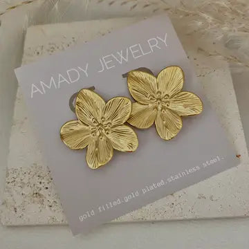 Gold Bold Flower Studs