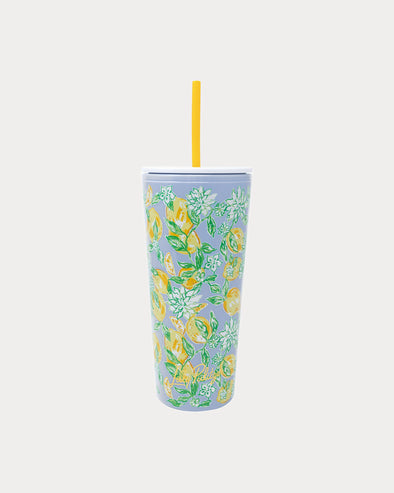 (lilly Pultizer) Tumbler with Straw-Male Lemonade