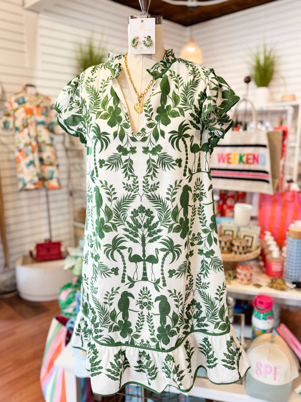The Davina Paradise Shift Dress-Green