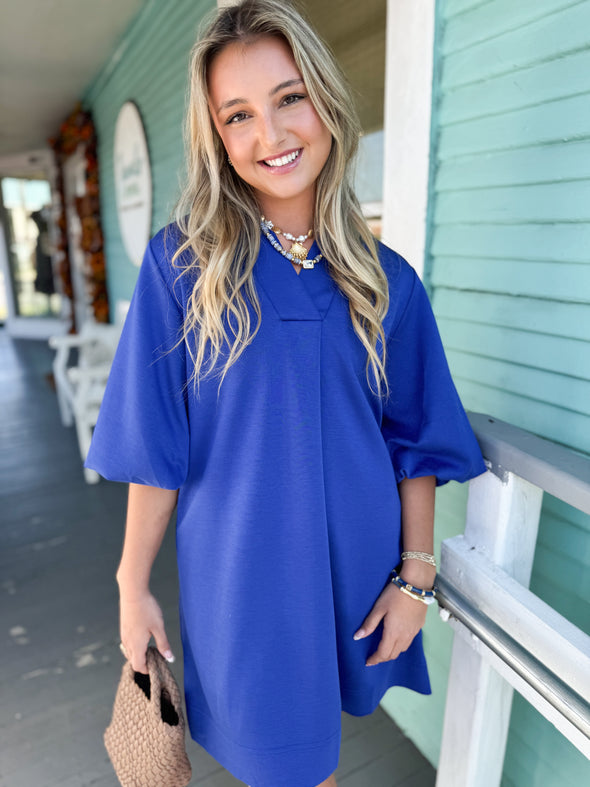 The Beth Collared Dress-Royal