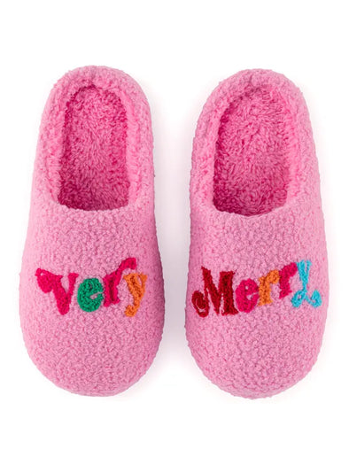The "Very Merry Slippers-Pink