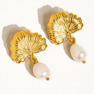 The Beatrice Floral Pearl Earring-18k Gold