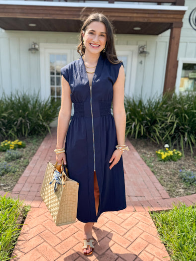 The Jackie Zip Midi Dress-2 Colors