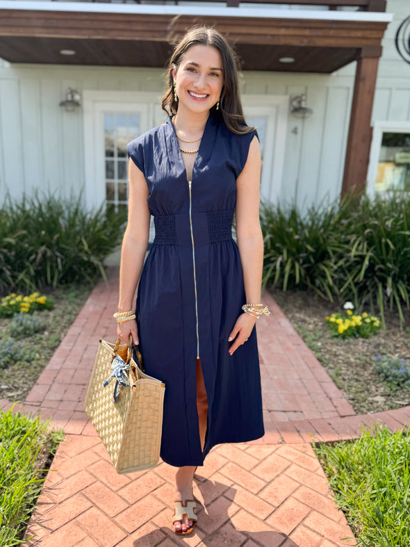The Jackie Zip Midi Dress-2 Colors