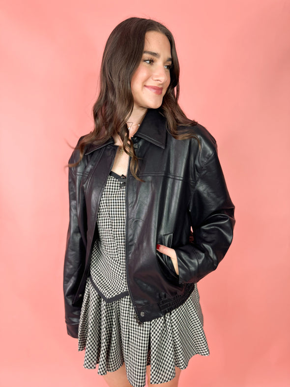 The Beth Leather Jacket-Black