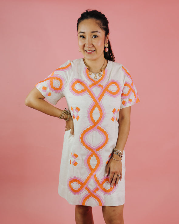 (THML) The Henry Embroidered Dress-Cream