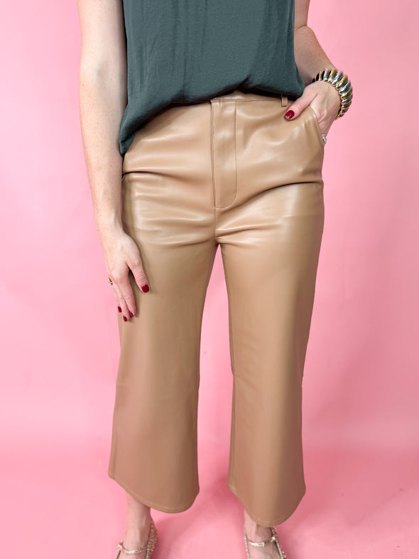 The Elijah Leather Pant-Taupe