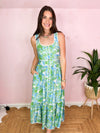 green and blue floral 