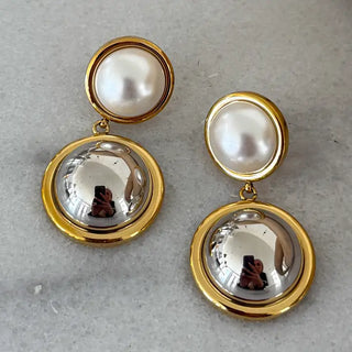 The Luxe Pearl Earring-Gold/Silver