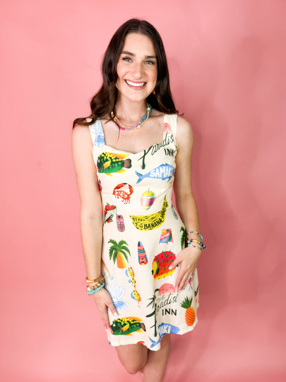 tropical fruit dress
