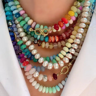The Nathan Colorful Stone Necklaces-Multi