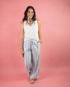blue and white stripe pant