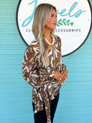 The Isle Zebra Top-Brown