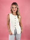 sleeveless button down 