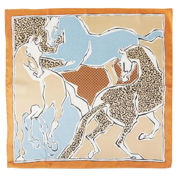 The Horse and Leopard Bandana Scarf-Taupe