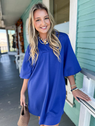 The Beth Collared Dress-Royal