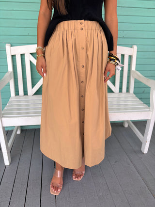 The Steve Button Skirt-Latte