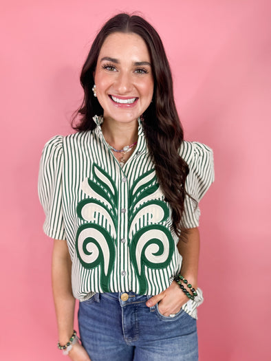 green stripe top 