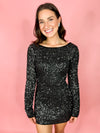black sparkly short dress