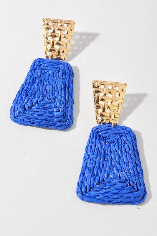 Raffia Rectangle Earring-Multiple Colors