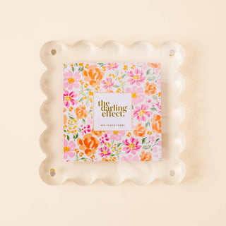 Square Scalloped Acrylic Frame-Clear