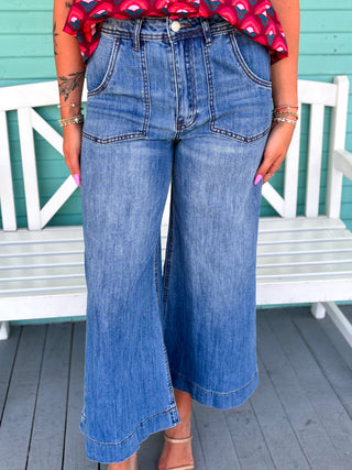 The Jenni Wide Leg Pant-Denim