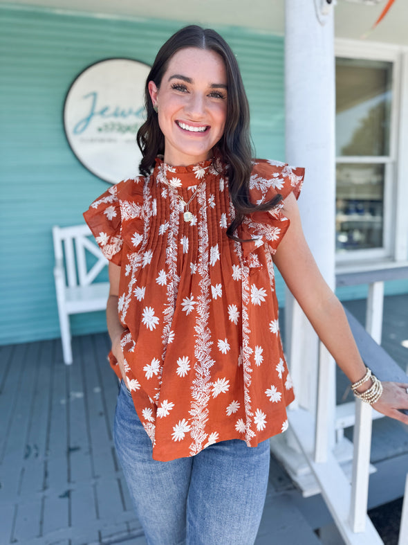 (J.Marie) The Isabella Top-Orange