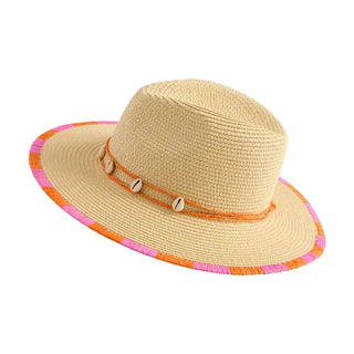 The Riviera Hat-Natural/Pink